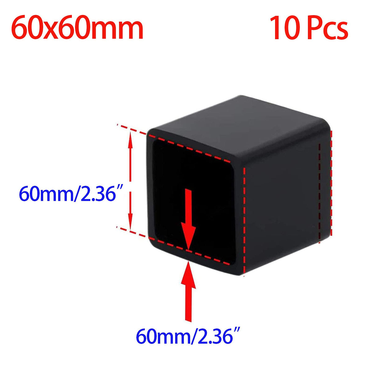 10 Pcs Black Square Anti (10 Count)