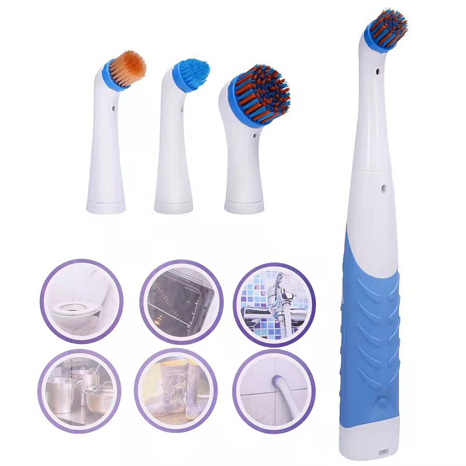Electric Cleaning Brush with 4 in 1 Multiple Brush Heads