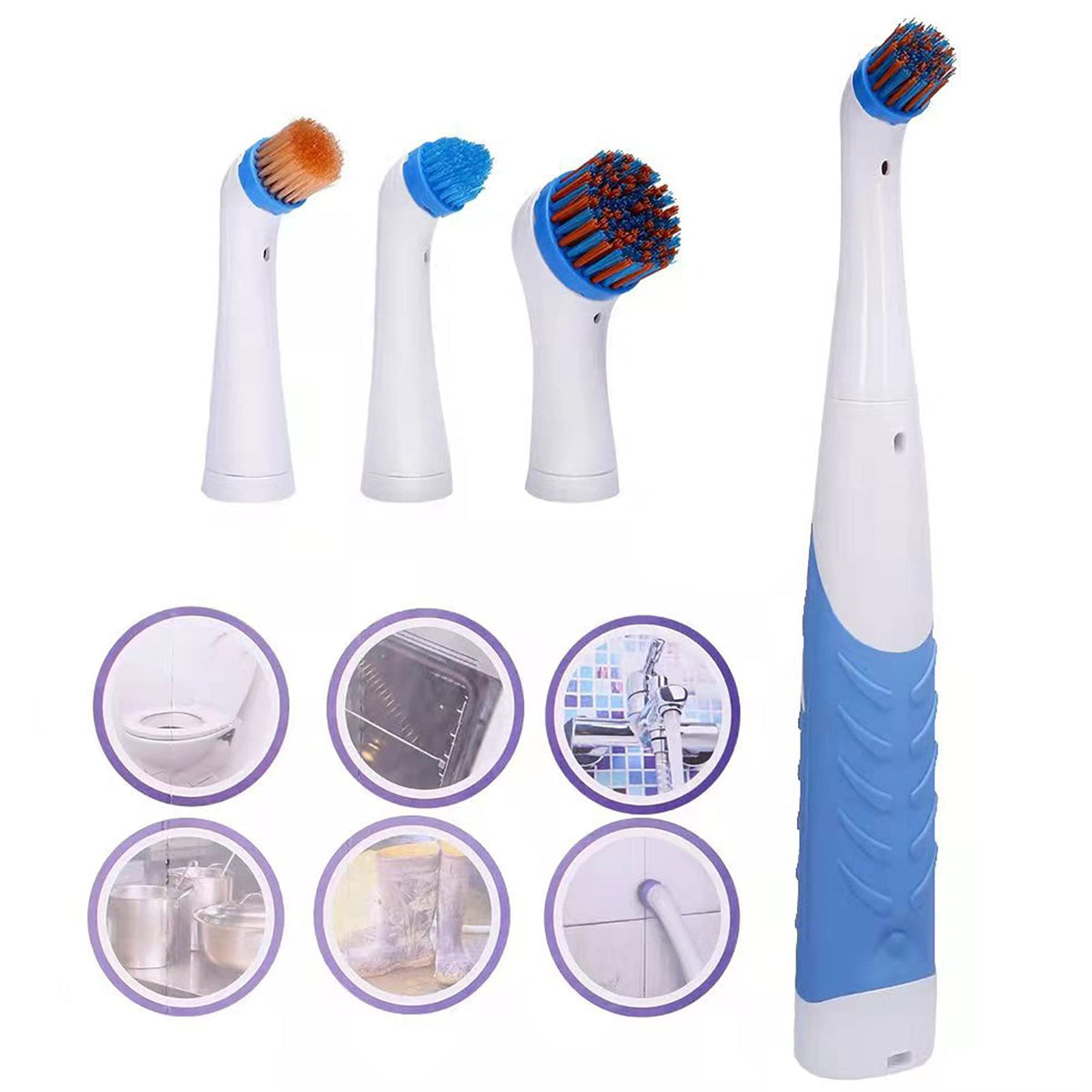 Electric Cleaning Brush with 4 in 1 Multiple Brush Heads