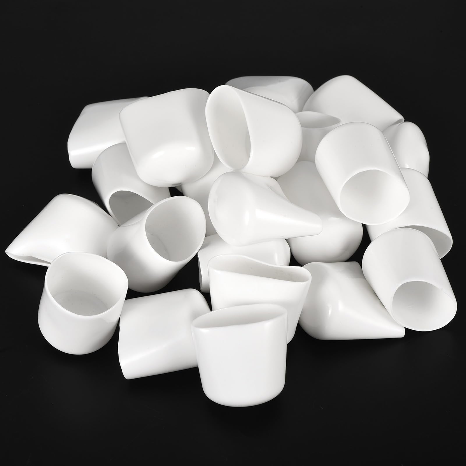20pcs Rubber End Caps 30mm ID Vinyl Round End Cap Cover Screw Thread Protectors White