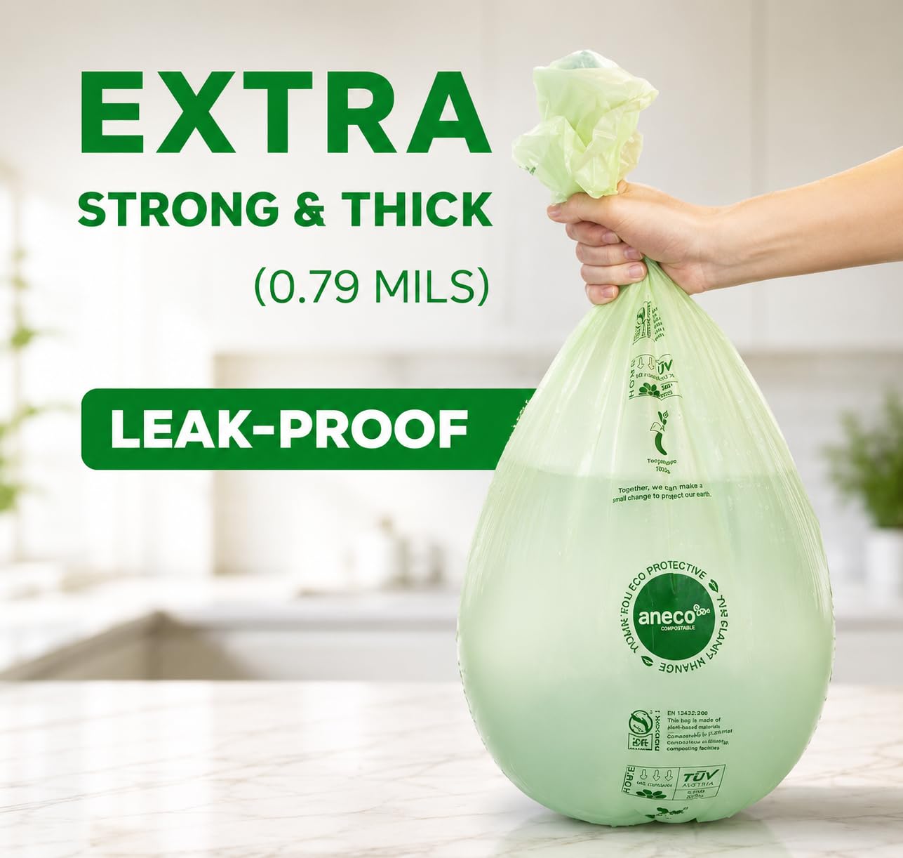 Compostable Trash Bags 4 Gallon (100 Count)