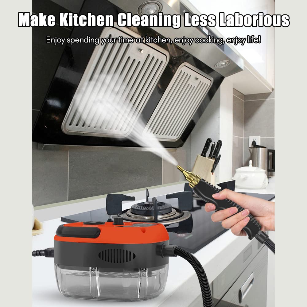 Handheld Steam Cleaner Pressurized with Brush Heads and Gloves (7 Count)