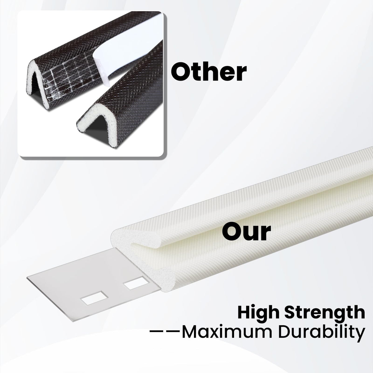 V Shape Thin Foam Weather Stripping Door Frame Seal Strip 19.7FT Black (52.4934 Foot)