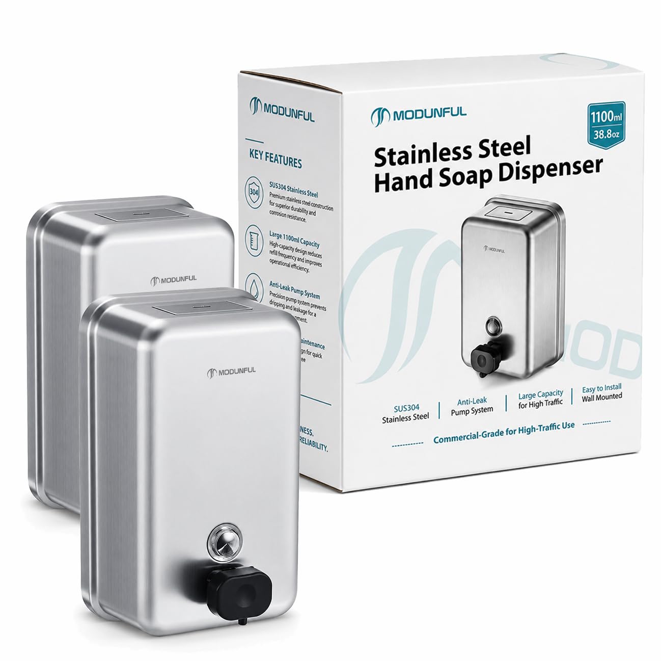 Commercial Wall Mount Soap Dispenser (2 Count)