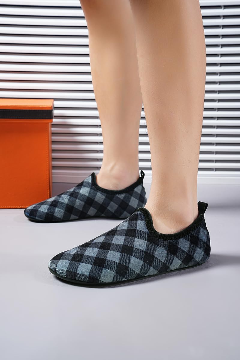 Adult Indoor House Slippers Socks Travel Lightweight Comfort Non Slip Grip House Floor Home Shoes for Women Men