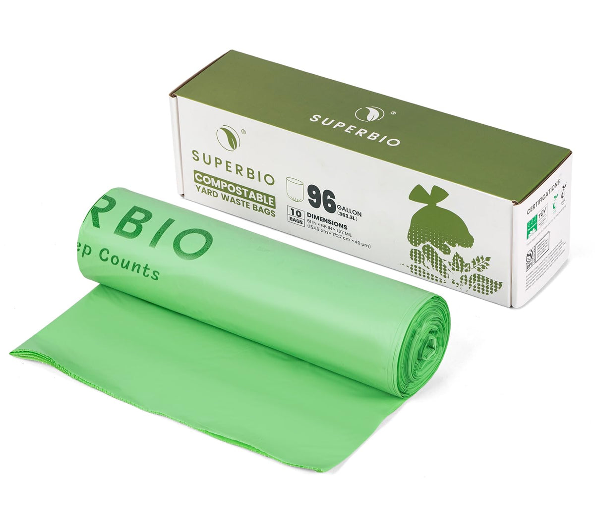 96 Gallon Compostable Yard Waste Bags (10 Count)