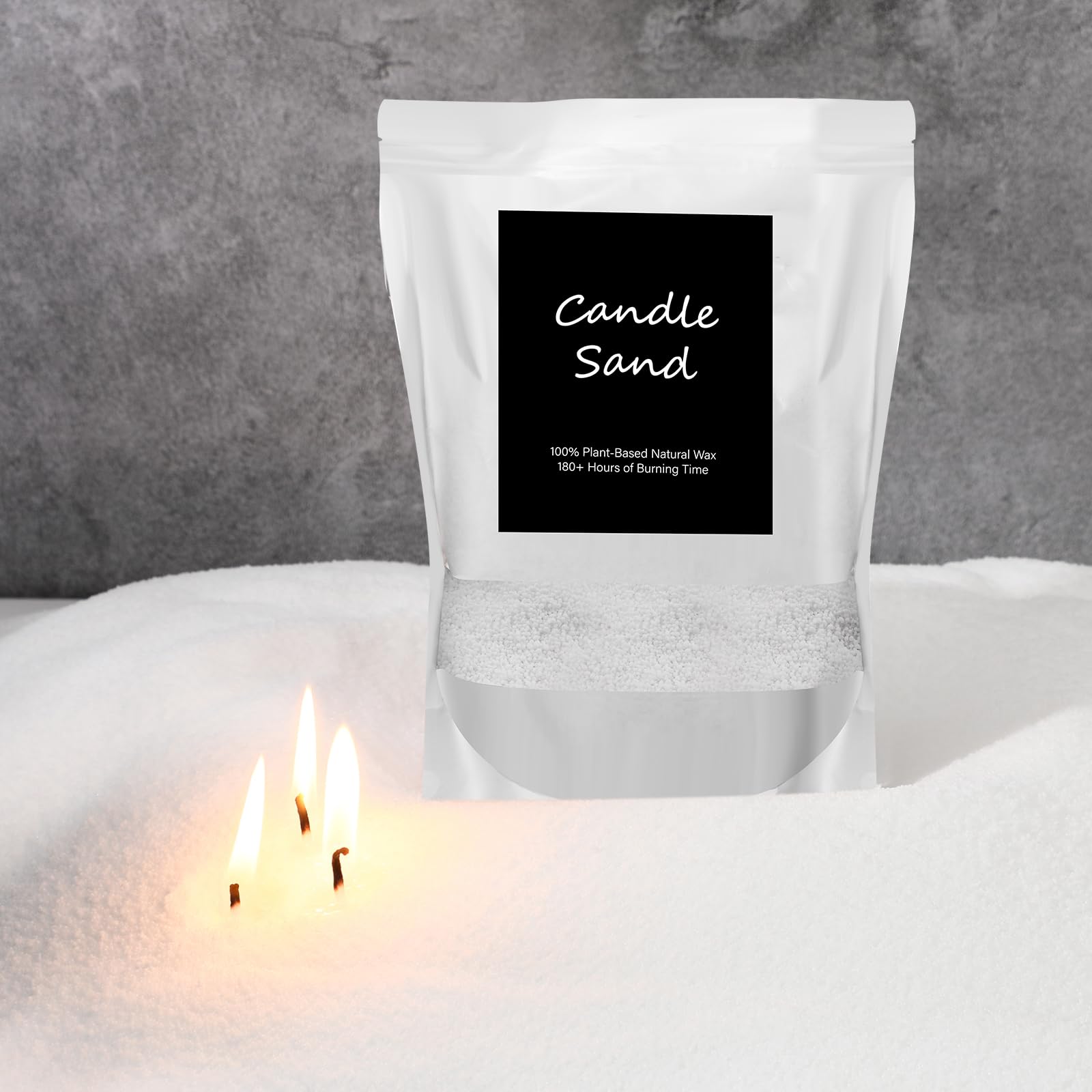 Candle Sand 3.3 lb DIY Pearled Candle Making Kit Included 20 Pcs Wicks and Refillable Beaded Wax Sand Beaded Wax Gift with Wicks Self Extinguish for Home Wedding Party Women (21 Count)