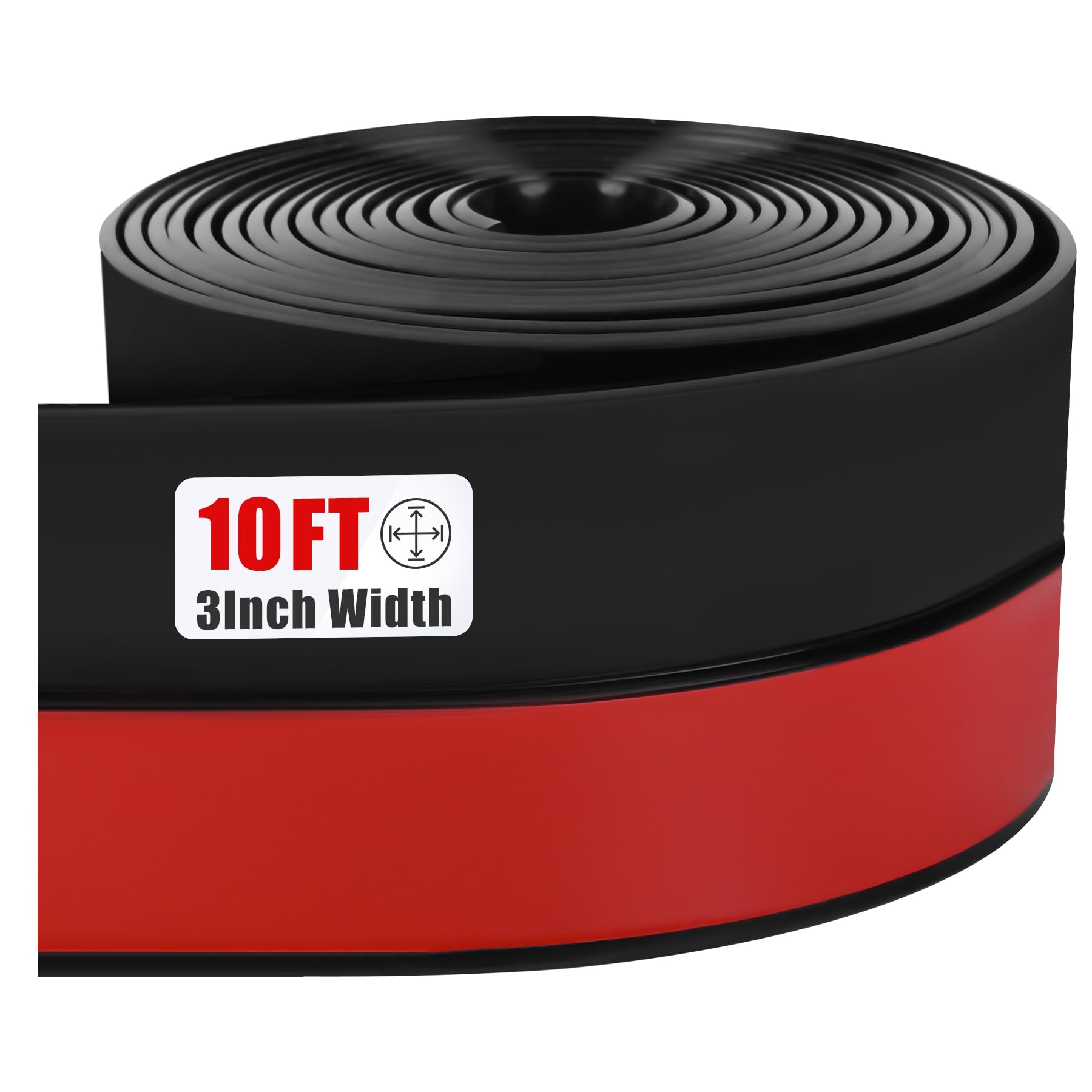 Draft Seal Tape for Doors and Windows 3 in x 10 Ft Silicone Weather Stripping Extra Thick 2mm Door Seal Strip with Strong Adhesive Draft Insulation Stopper Side Seal (10 Foot)