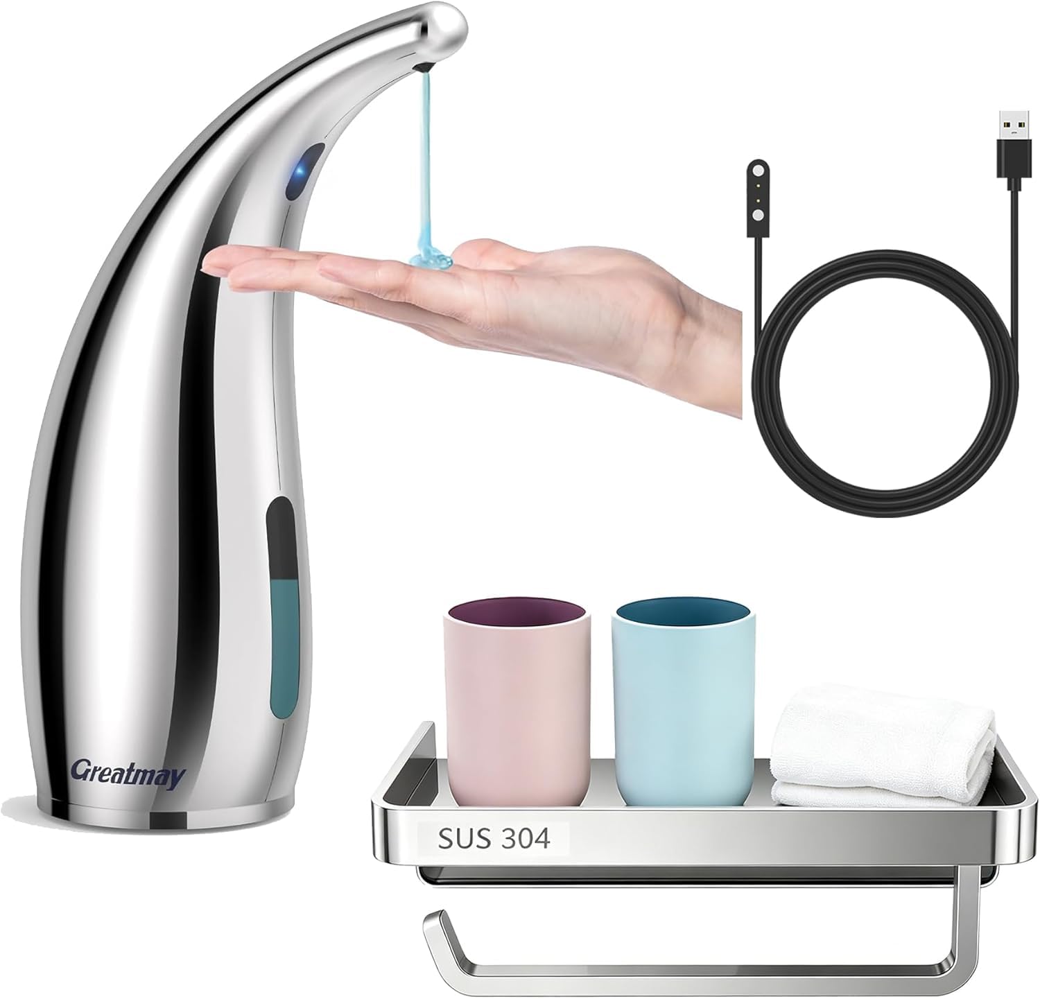 Touchless Automatic Soap Dispenser Set with Bathroom Accessories