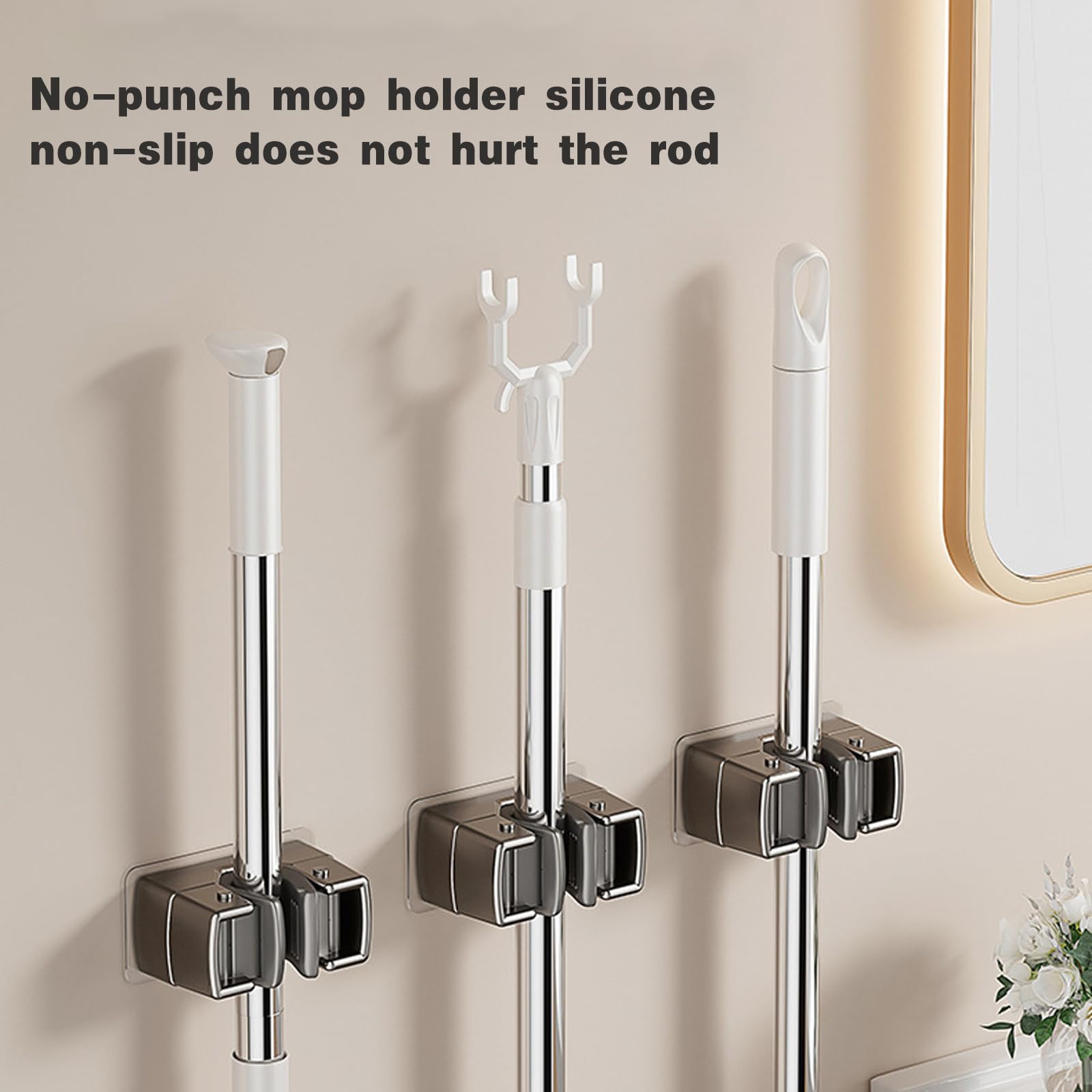 4 Pack Broom Holder Wall Mount (4 Count)