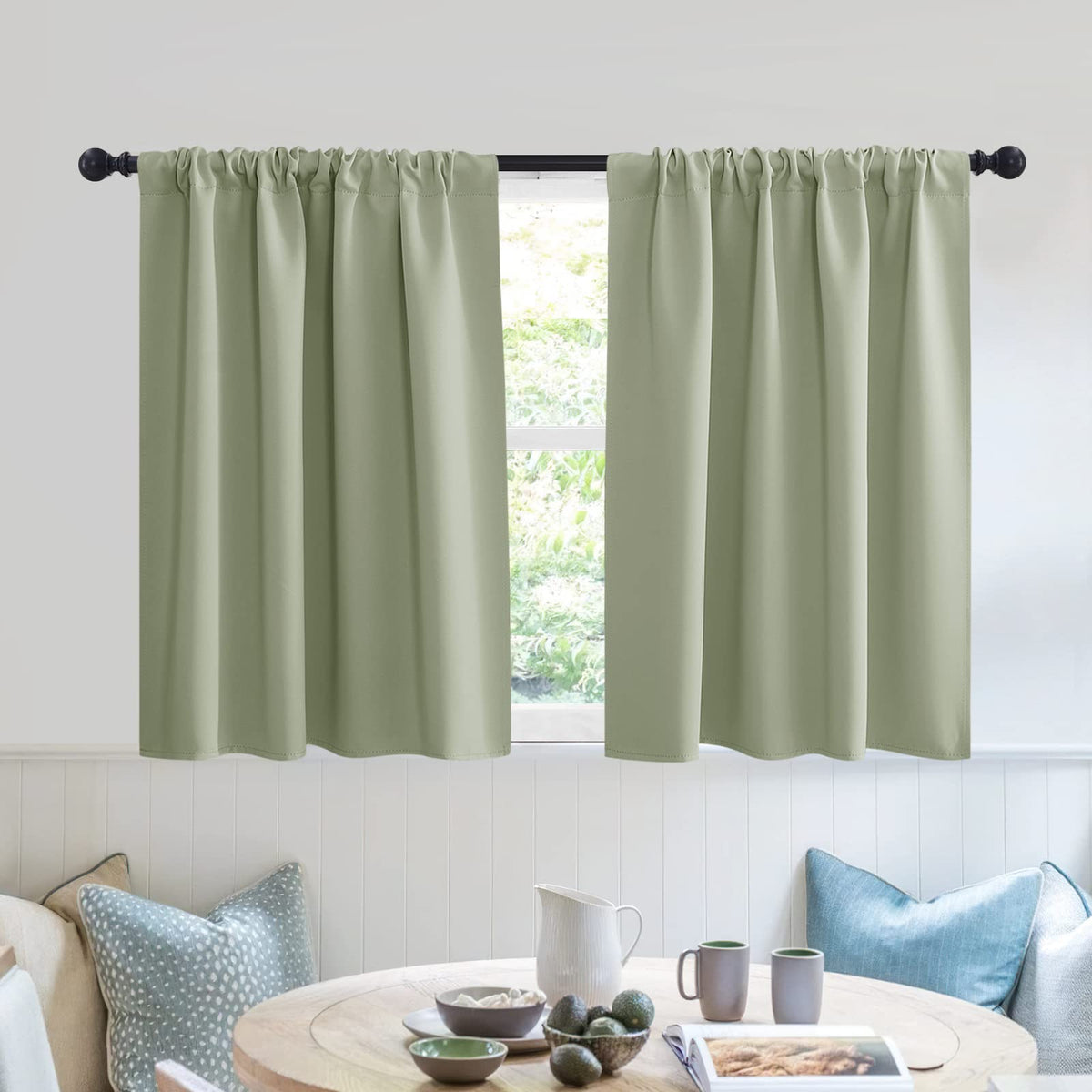 Short Blackout Privacy Curtains 30 inch Long for Bathroom Window
