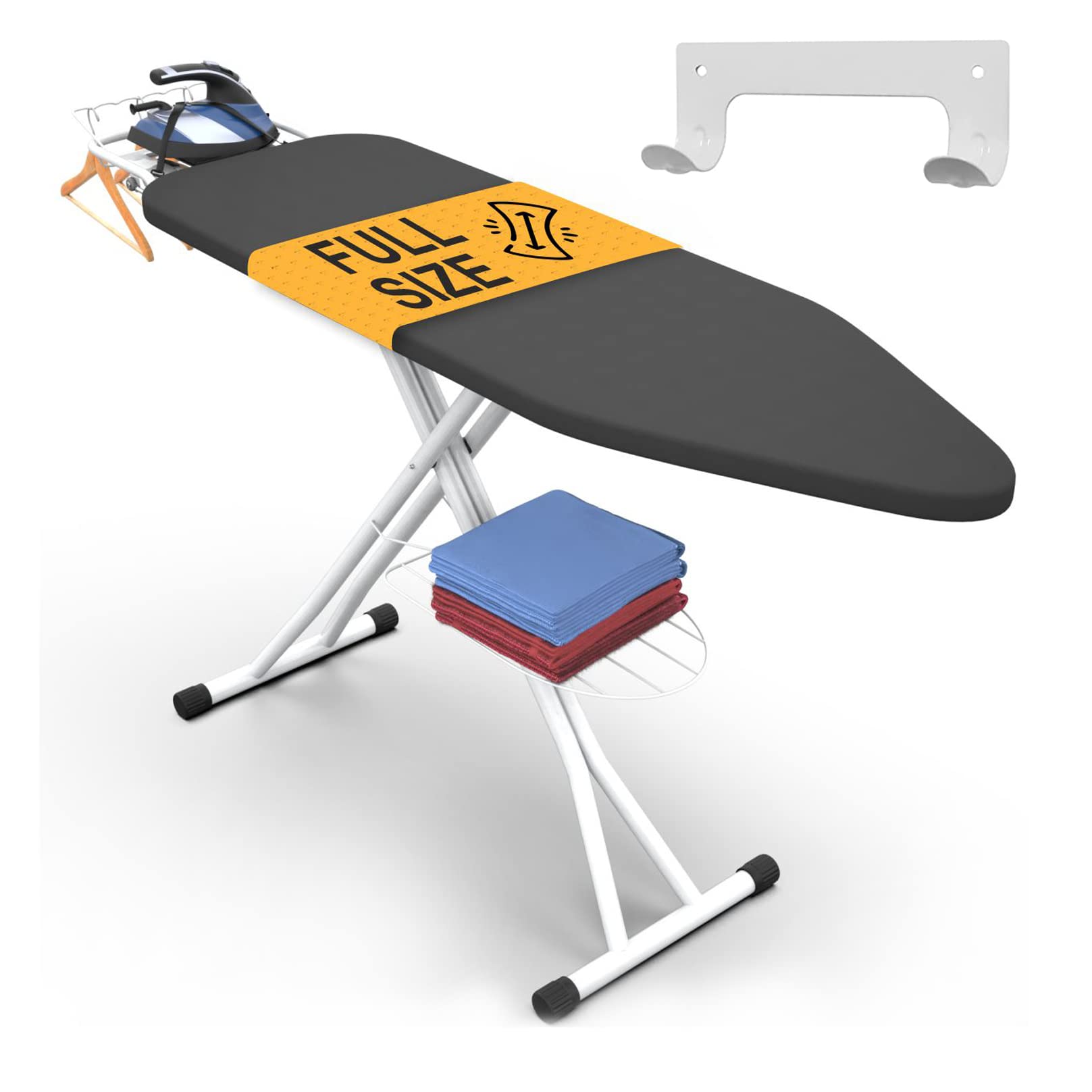 Ironing Board 57" x 15" Foldable with Wall Hanger