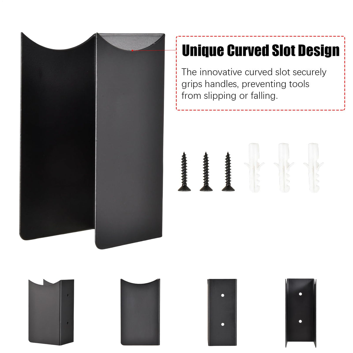 Broom Holder Wall Mount 2 Pieces Steel Wall Mount Anti