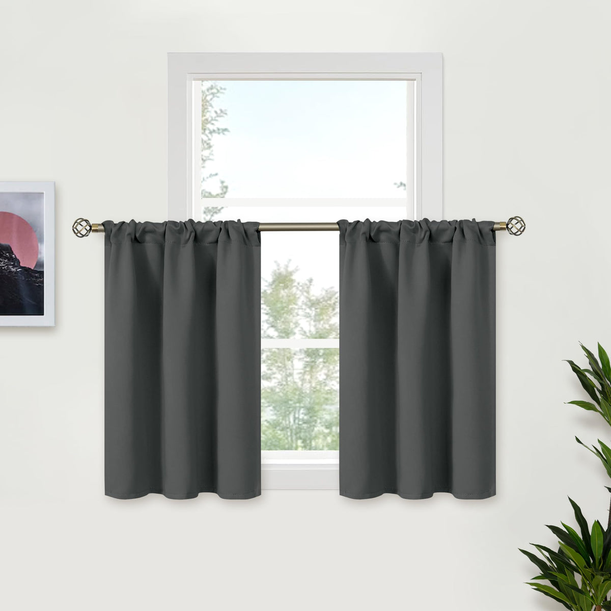 Small Cafe Curtains 24 Inch Length (2 Count)