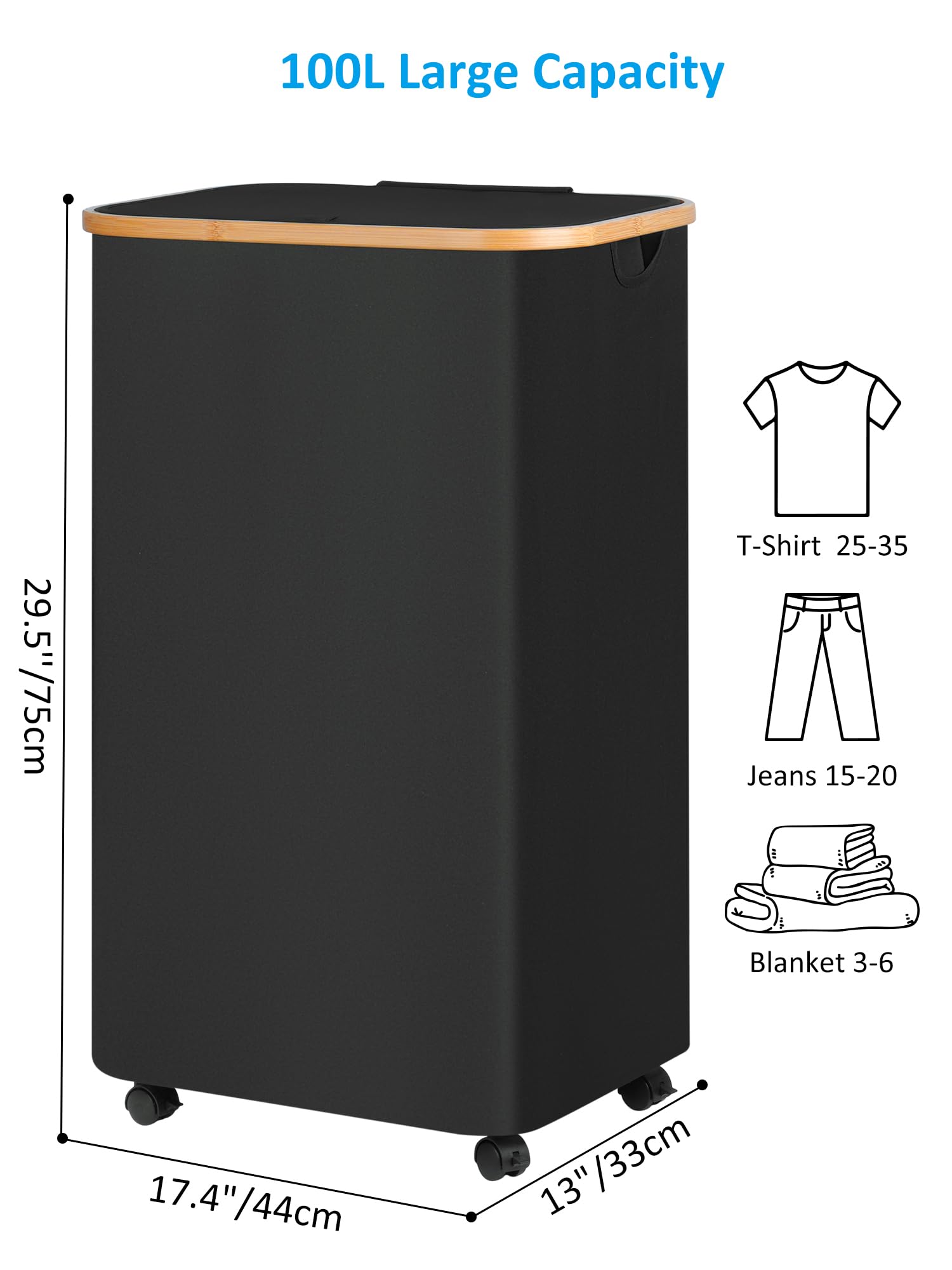 Laundry Basket with Wheels