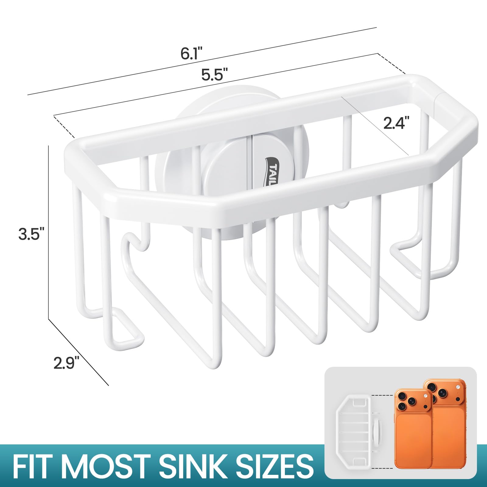Sponge Holder for Kitchen Sink with Suction Cup