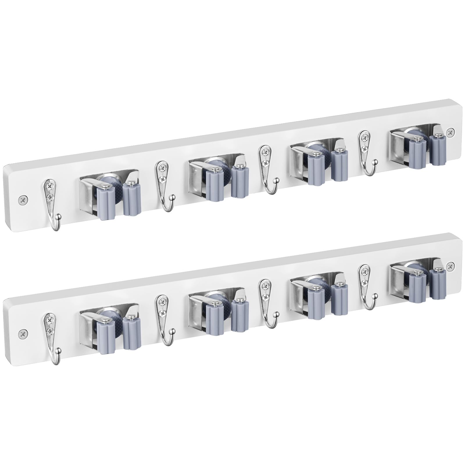 2 Pack Mop Broom Holder Wall Mount