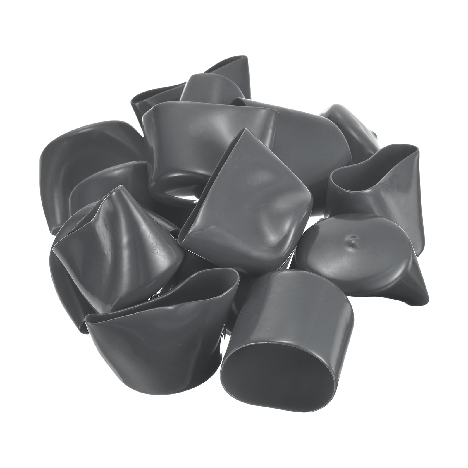 20pcs Rubber End Caps 45mm ID Vinyl Round Tube Bolt Cap Cover Thread Protectors Dark Grey