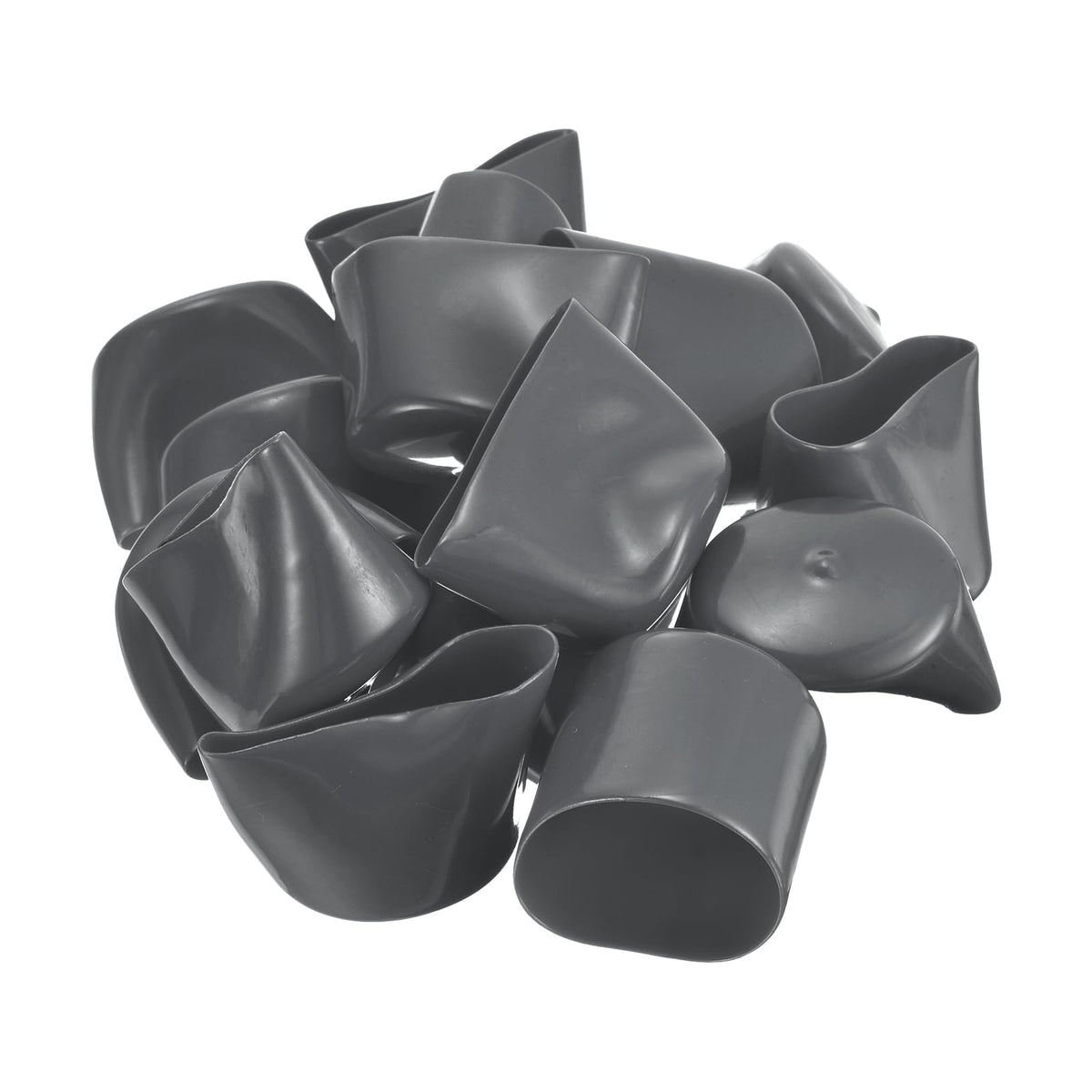 20pcs Rubber End Caps 48mm ID Vinyl Round Tube Bolt Cap Cover Thread Protectors Dark Grey