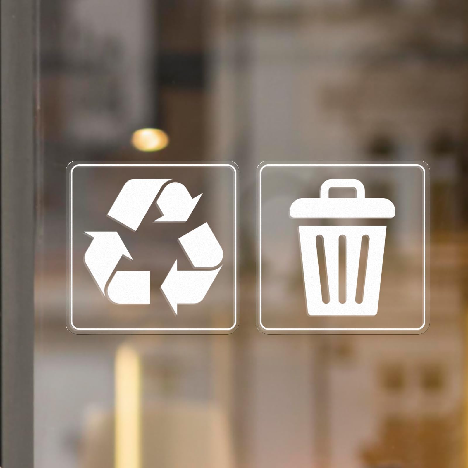 10 Pack Recycle and Trash Clear Stickers Recycling Labels 3 Inches (10 Count)