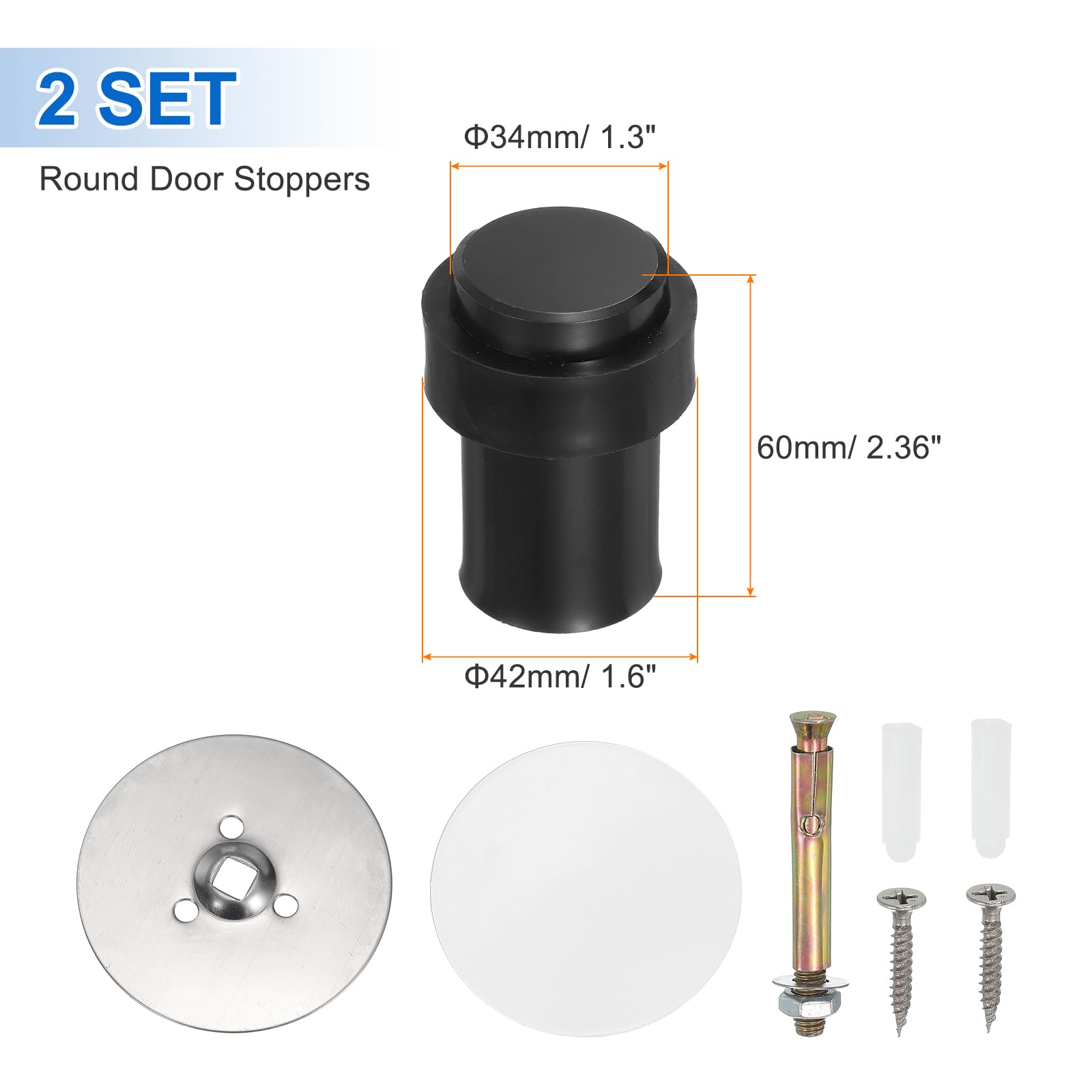 2Set Round Door Stoppers