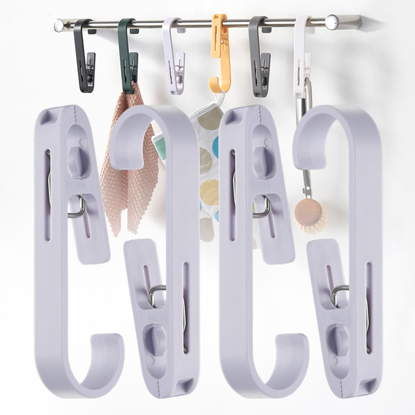 4Pcs Laundry Hooks Hanging Clips Heavy Duty Outdoor Clothes Pins (4 Count)