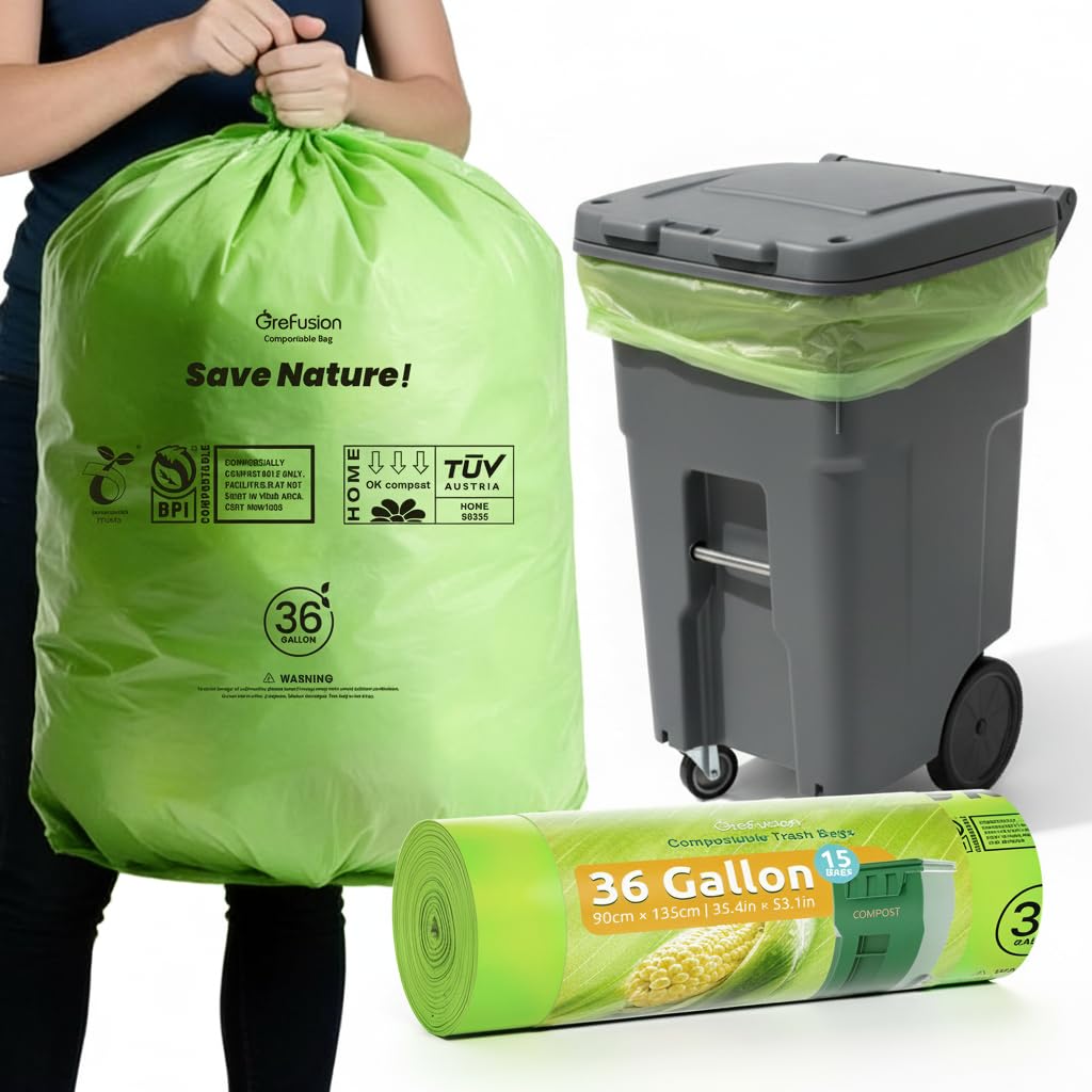 Compostable 36 gallon Trash Bags (15 Count)