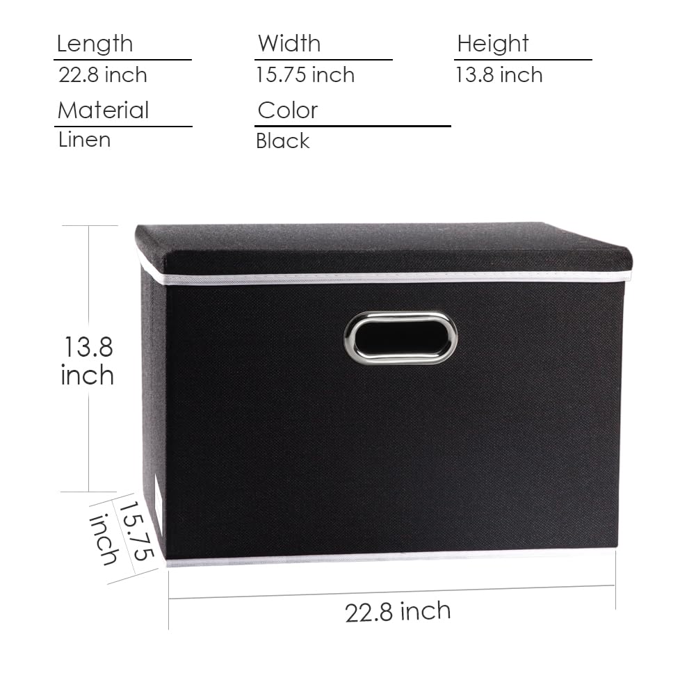 Extra Large Collapsible Storage Bins with Lids [3 (3 Count)