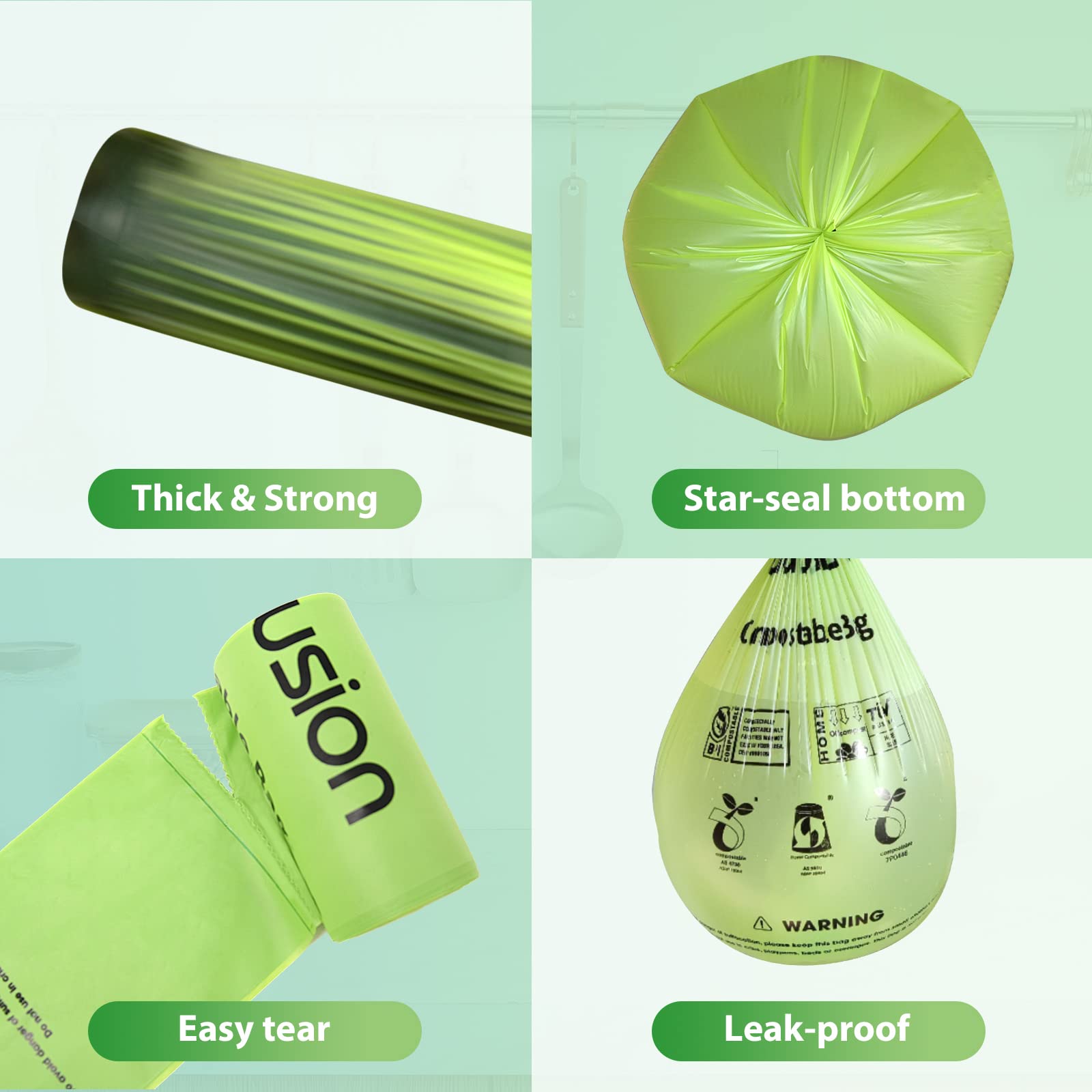 Compostable 36 gallon Trash Bags (15 Count)