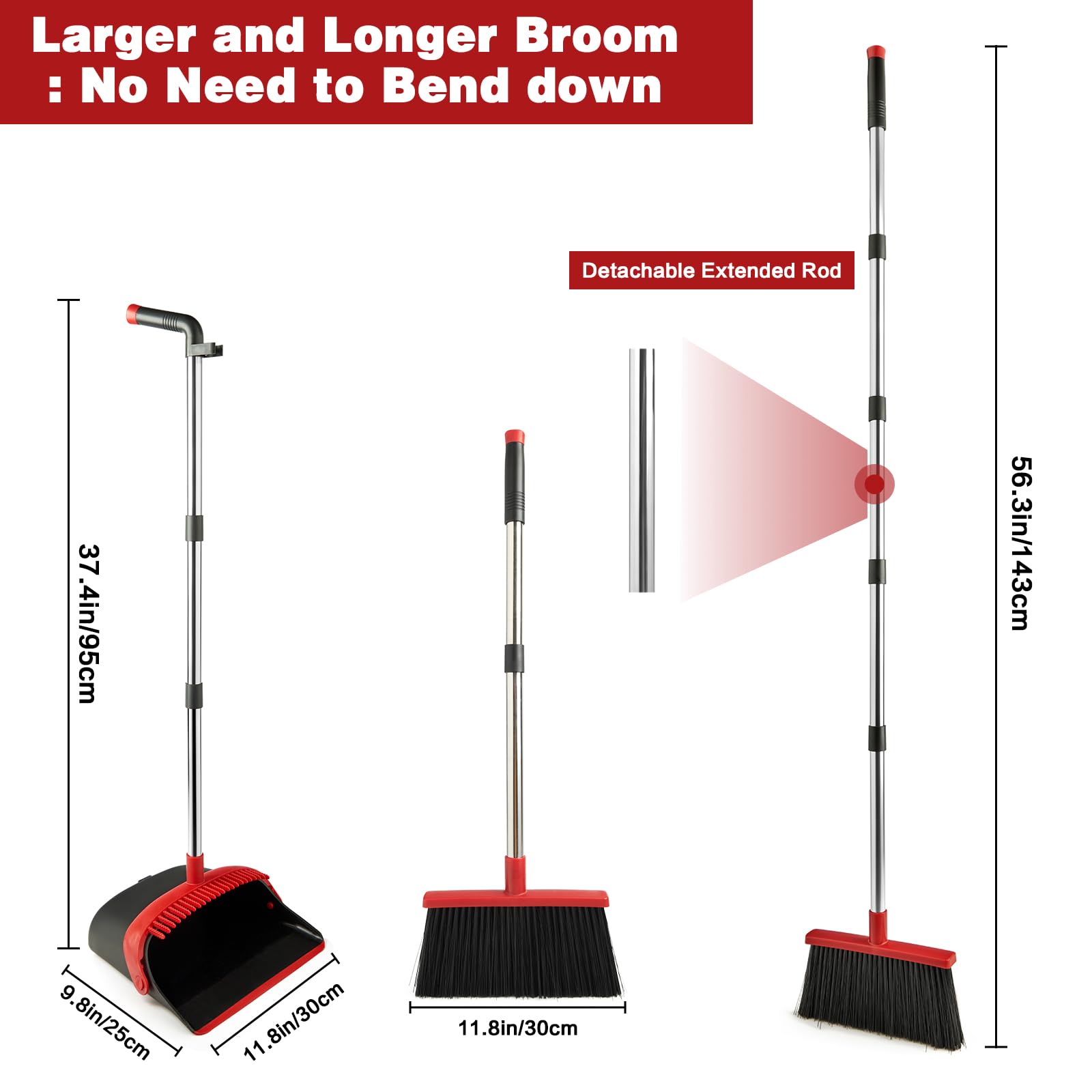 Broom and Dustpan Combo Set