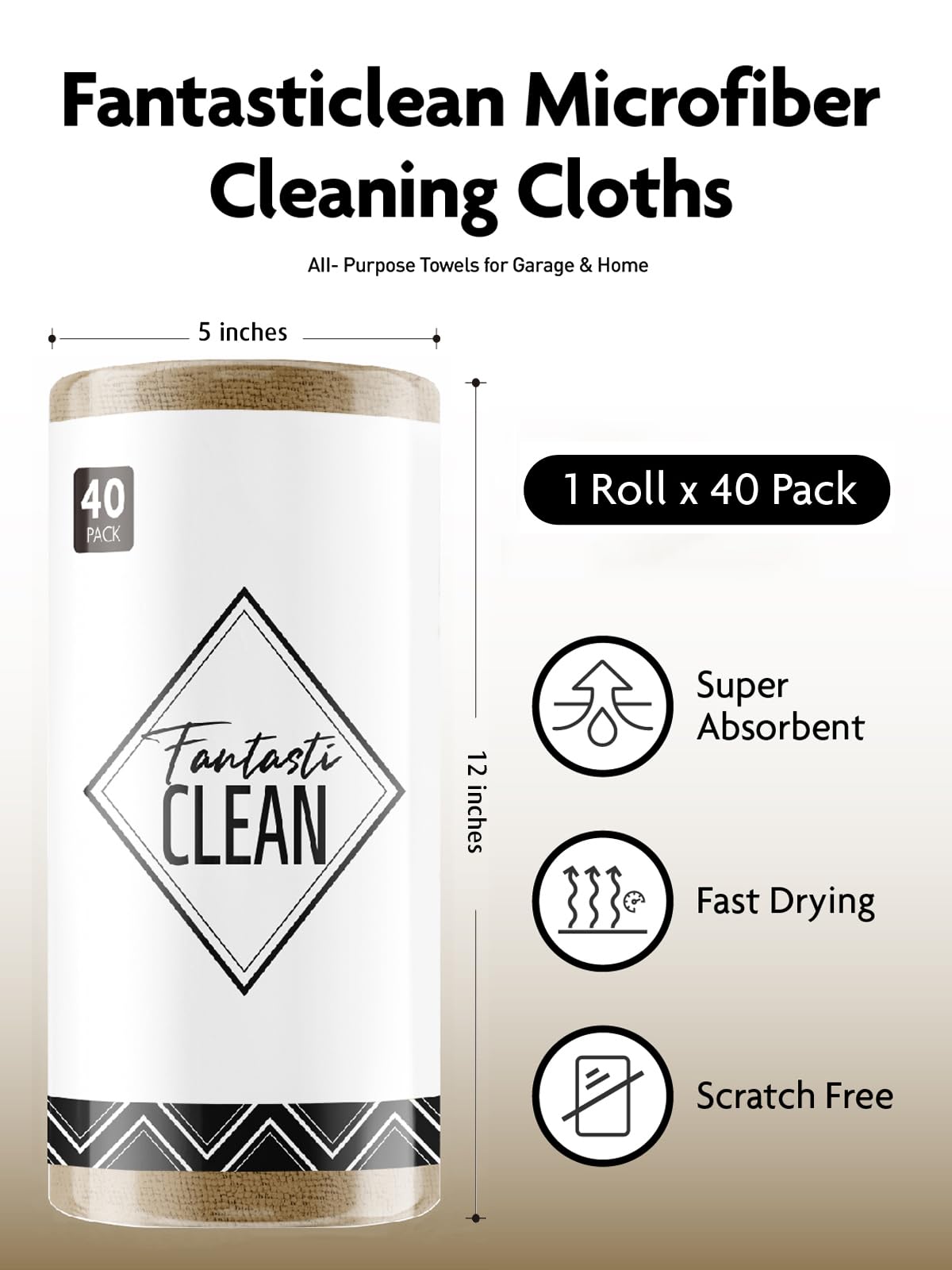 Microfiber Cleaning Cloth Roll (40 Count) - ModHome Supplies