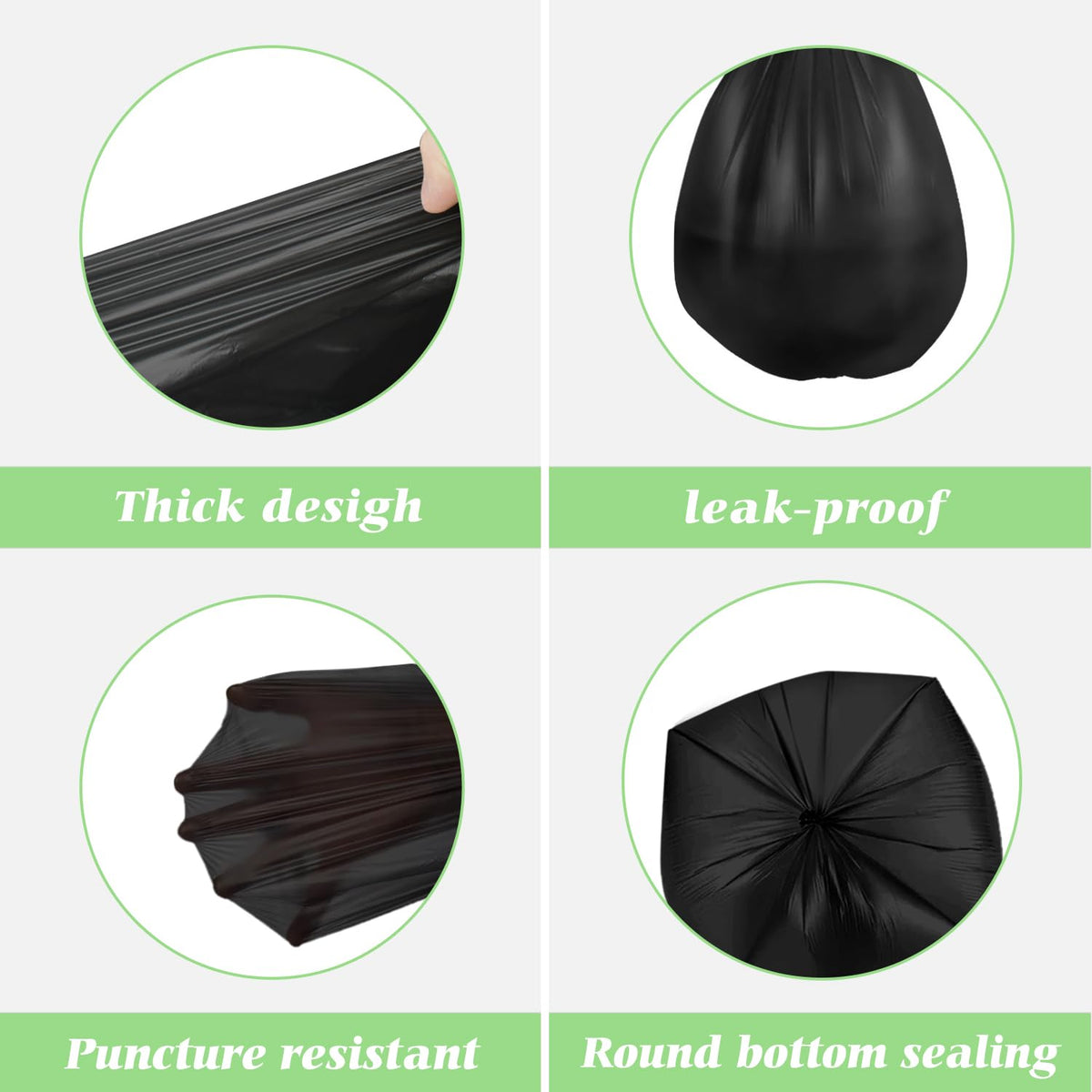 5 Gallon 180 Counts Small Strong Trash Bags Garbage Bags by RayPard