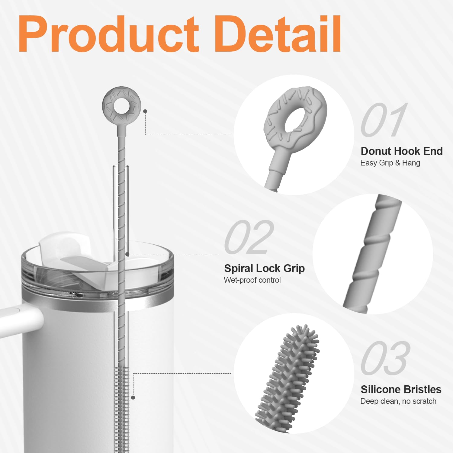 Silicone Straw Cleaner Brush