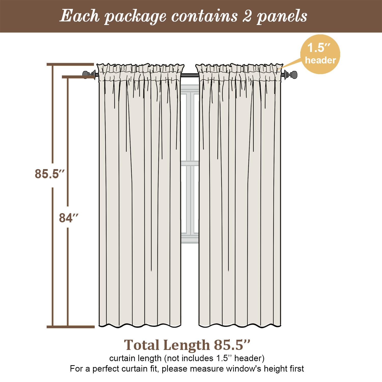 Aqua Sheer Curtains 84 Inches Long for Living Room (2 Count)