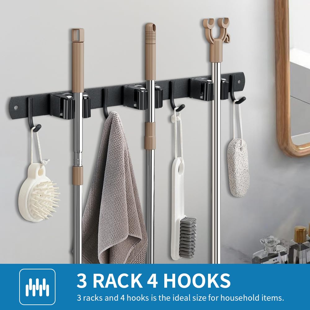 2 Pack Broom Hanger and Mop Holder (2 Count)