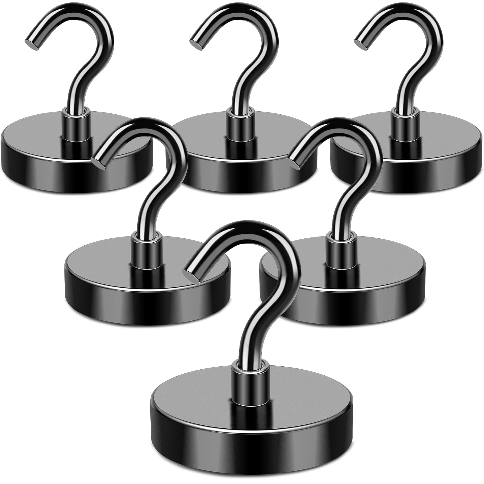 Magnetic Hooks Heavy Duty 170LB+ Strong Black Magnets Hook