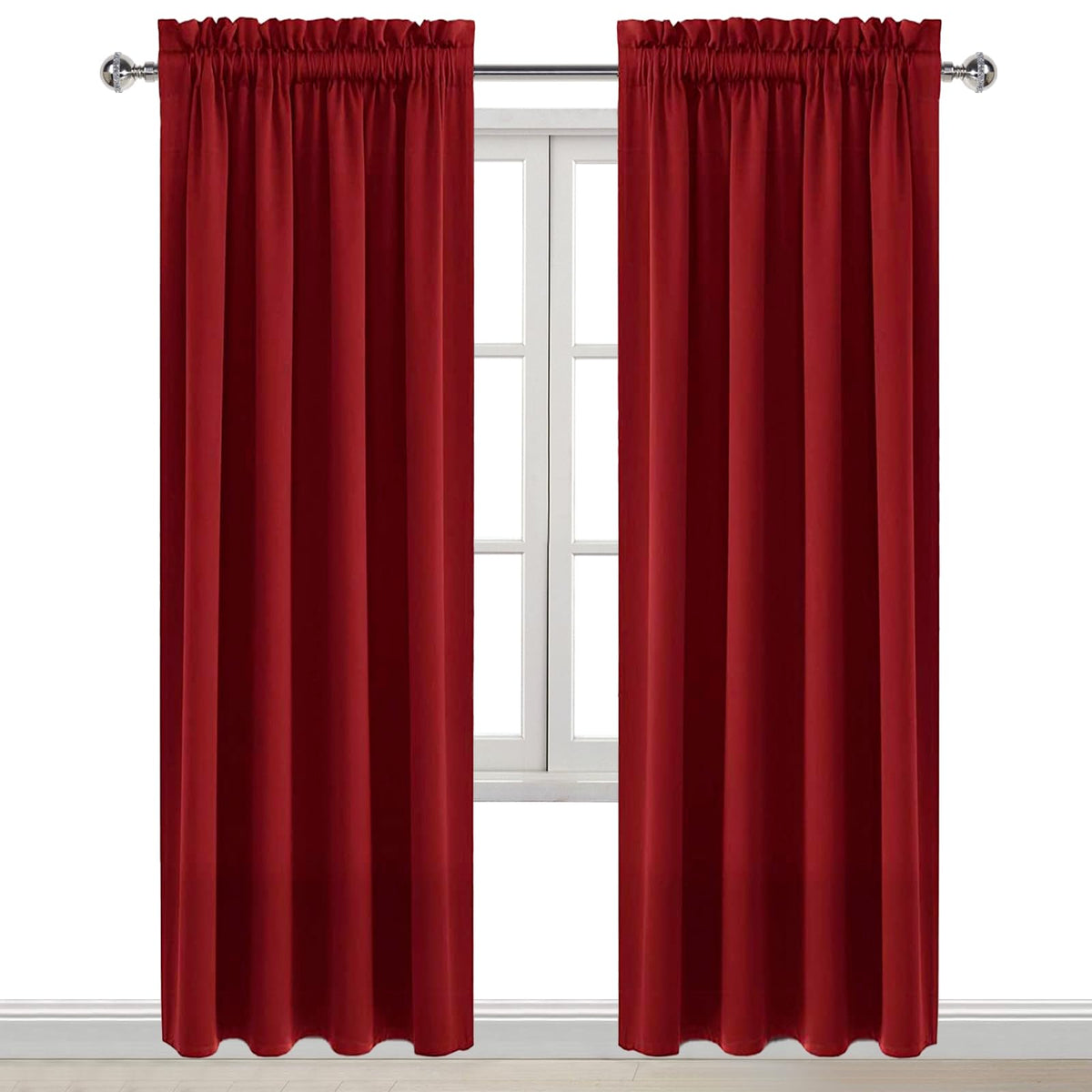 Blackout Curtains for Bedroom Living Room 42 x 84 Inch Long Burgundy (2 Count)