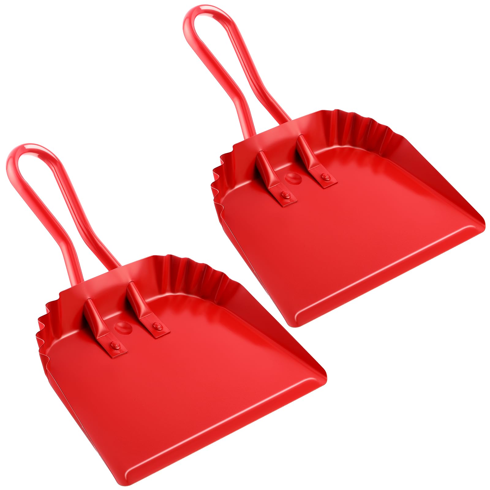 4 Pack 12 inch Heavy Duty Metal Dustpan Large Wide Dust Pans for Household Handheld Wide Scooper and Debris Cleaning Tool Ideal for Home and Commercial Use (4 Count)