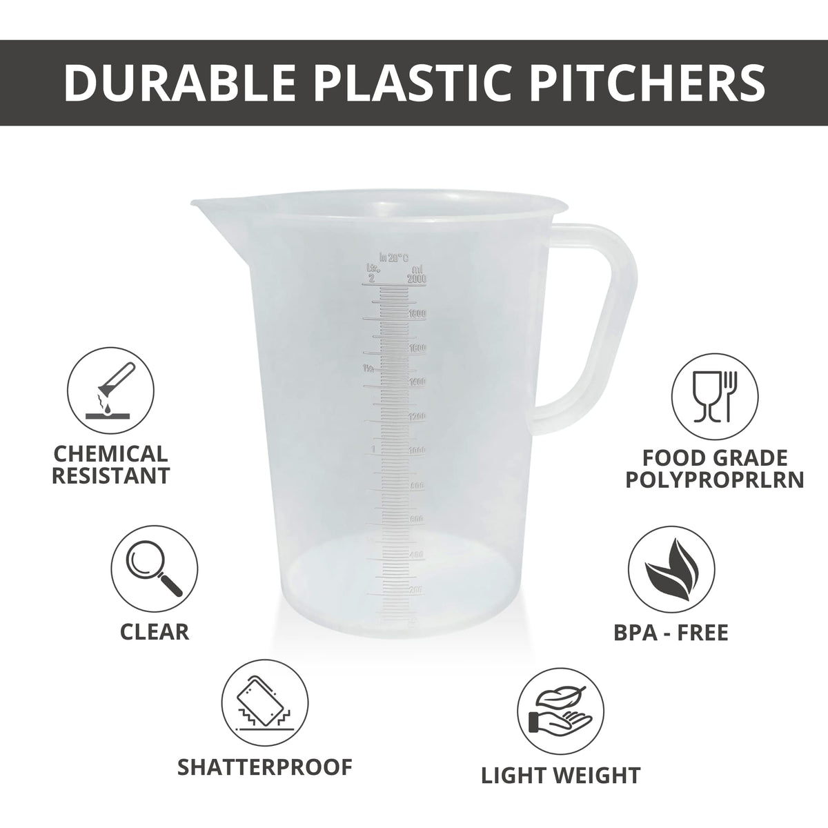 Plastic Graduated Measuring and Mixing Pitcher