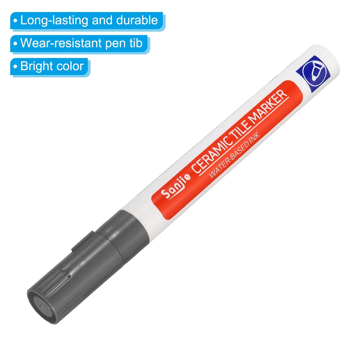 Grout Pen 4 Pack Dark Grey Tile Marker Waterproof Grout Sealer Pen Tile Repair Pens Paint Pens for Wall Floor Bathroom Kitchen Refresh (4 Count)