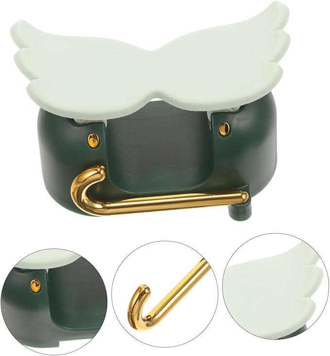 Happyyami Broom Mop Holder Wall Mount Cartoon Wings Hook TPR Material Home Organizer