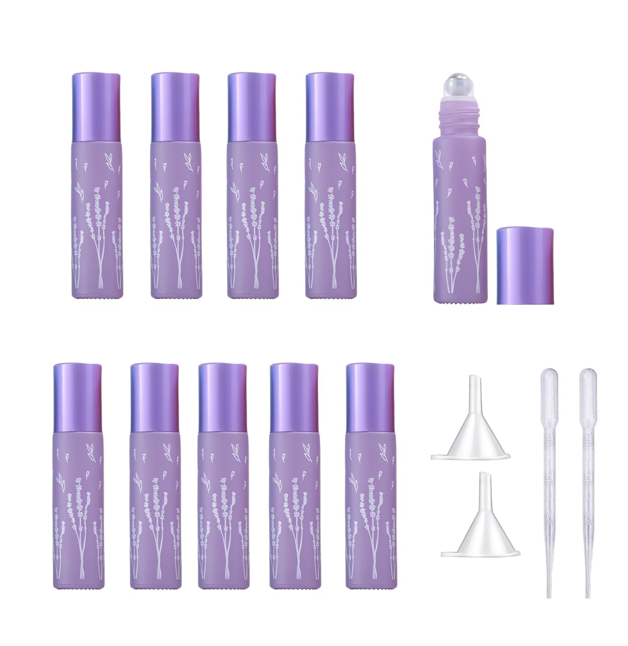 10ml Glass Essential Oil Roller Bottles Roll On Bottles (10 Count)