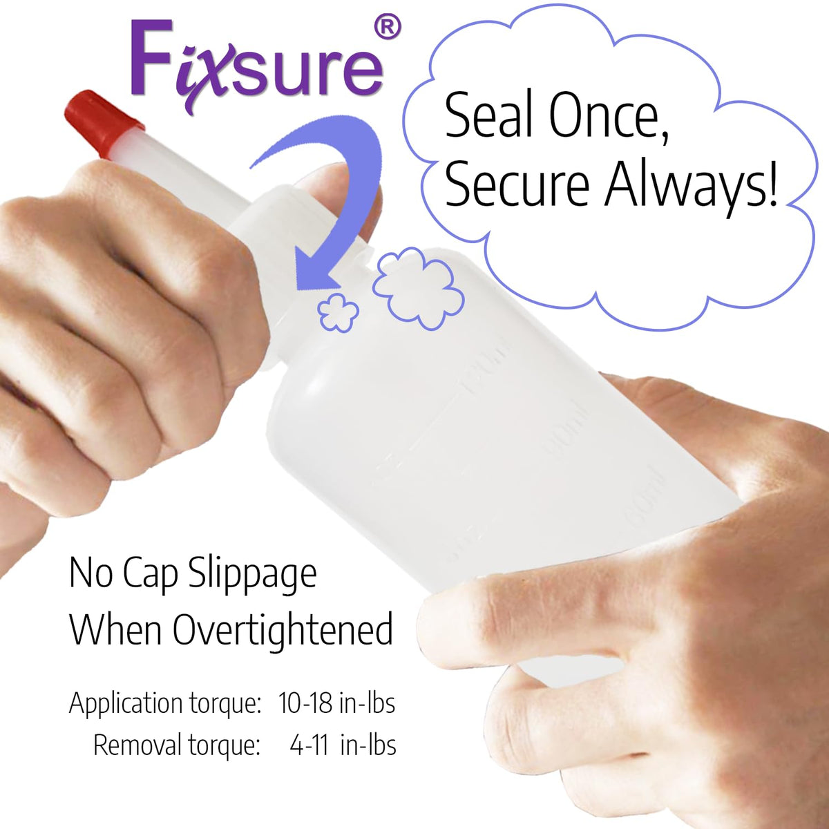 Plastic Squeeze Bottles with Red Tip Cap