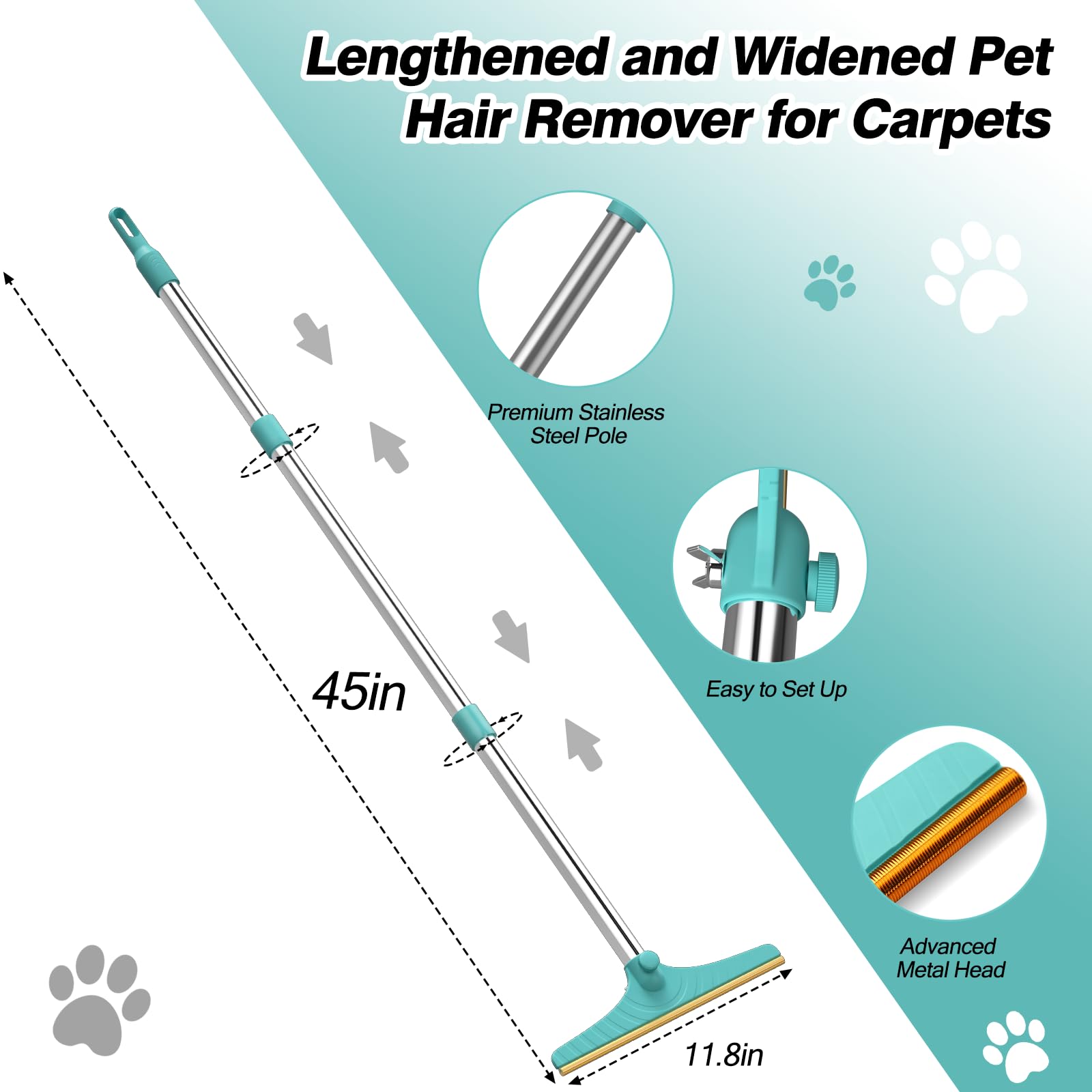 Carpet Rake for Pet Hair Removal