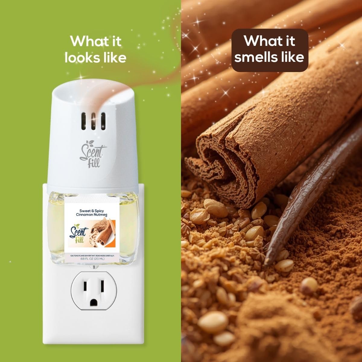 Sweet & Spicy Cinnamon Nutmeg Plug in Air Freshener (2.04 Fl Oz)