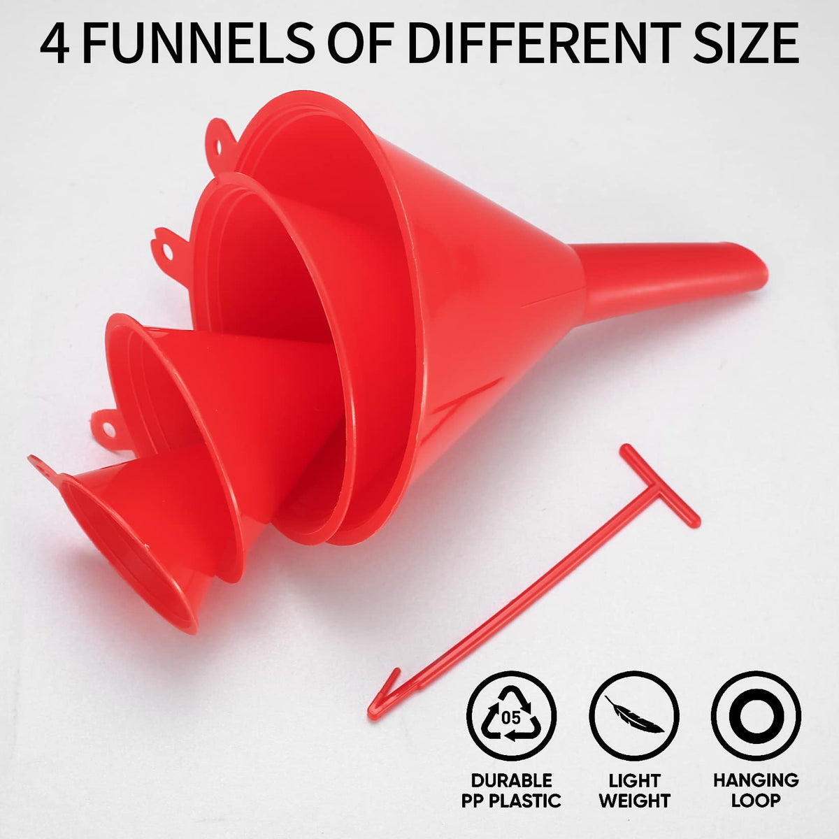 8 Pcs Plastic Funnel Set Wide Mouth Multipurpose Oil Filling Tool (8 Count)