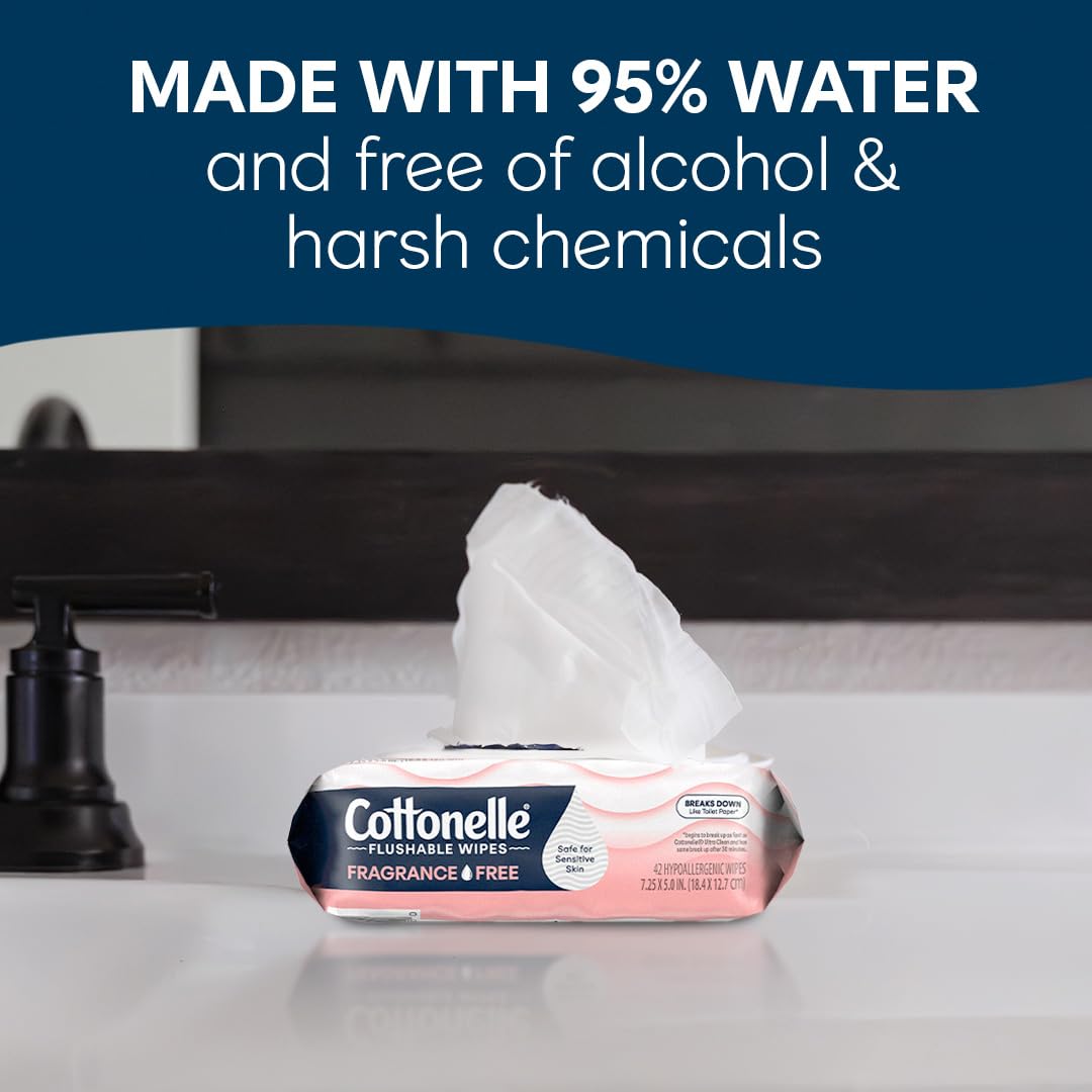Fragrance Free Flushable Wipes (336 Count)