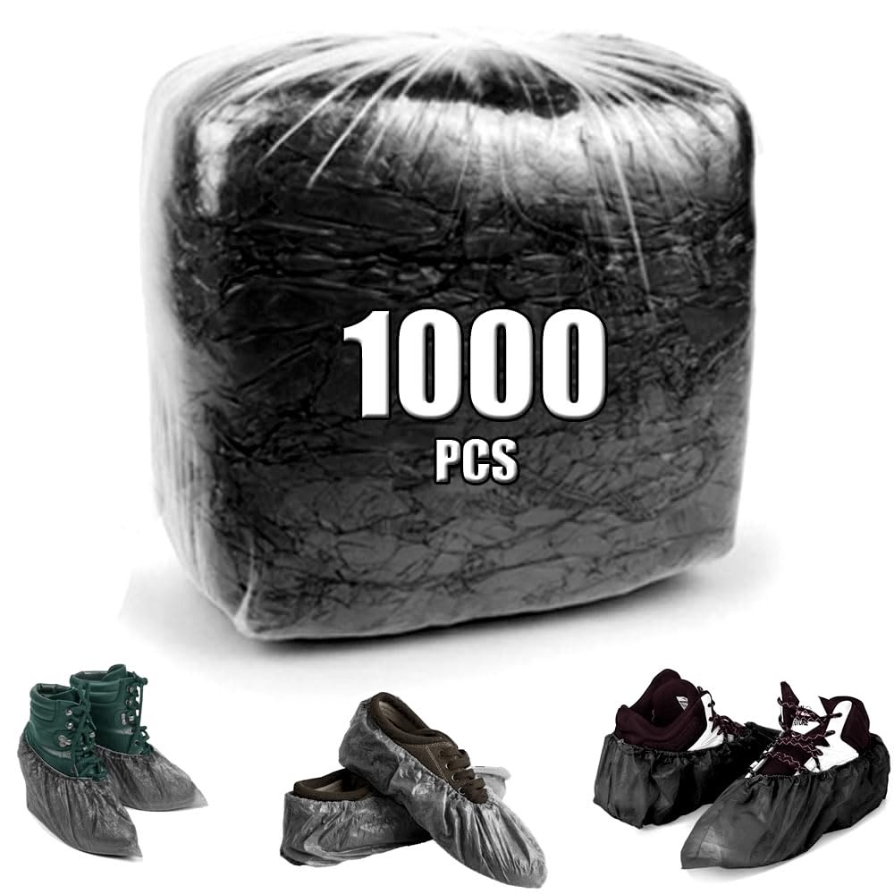 Black shoe covers Disposable 1000 PCS (1000 Count)