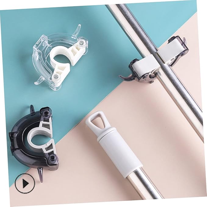 IMIKEYA 2pcs Mop Holder Wall Mount Broom Hanger Clip Seamless Mop Hook Home Kitchen Bathroom Organizer Plastic Material Easy Install