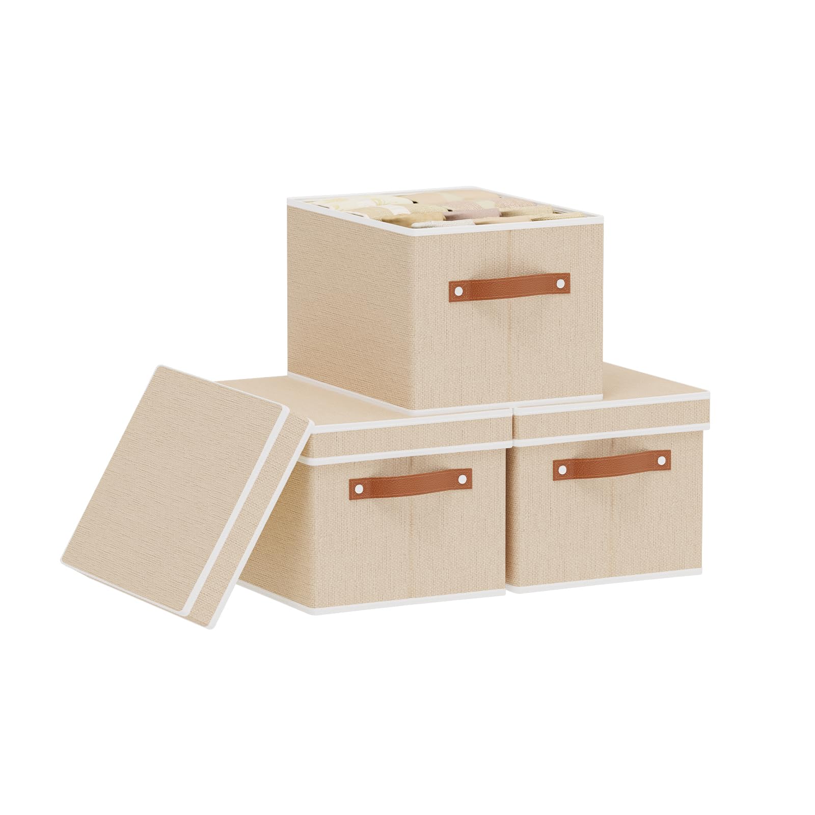 Beige Foldable Storage Bins